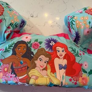 Disney Girls' Aqua and Pink Princess Puddle Pals Swim Vest with Floral Accents